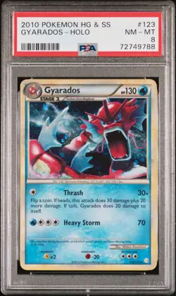 GYARADOS HOLO 123/123 HEARTGOLD & SOULSILVER POKEMON PSA 8 - Image 1