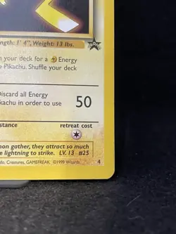 Pikachu 4 Non Holo WOTC Black Star Promo WB Movie Pokemon Card MP / LP - Image 3