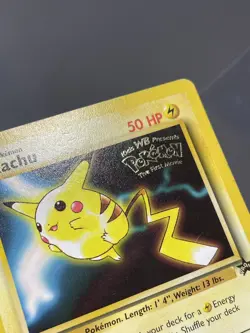 Pikachu 4 Non Holo WOTC Black Star Promo WB Movie Pokemon Card MP / LP - Image 4