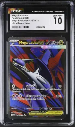 Mega Latias EX *CGC 10* Ultra Rare *Mega Evolution* #163 * Pokemon - Image 1