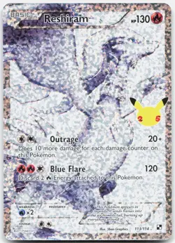 Pokemon TCG Reshiram Celebrations: Classic Collection 113/114 Holo - Image 1