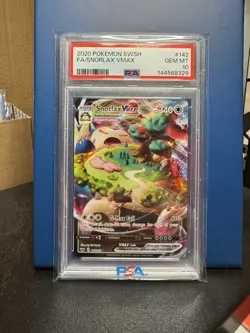 2020 Pokemon Sword & Shield Snorlax VMax Full Art PSA 10 - Image 1