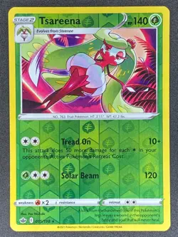 Pokemon Tsareena Reverse Holo 015/198 CRE Chilling Reign LP/NM - Image 1