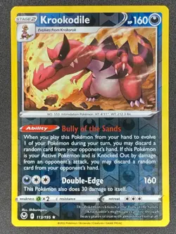 Pokemon Krookodile Reverse Holo 113/195 SIT Silver Tempest LP/NM - Image 1