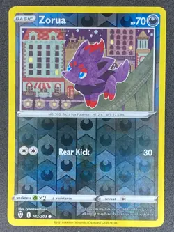 Pokemon Zorua Reverse Holo 102/203 EVS Evolving Skies LP/NM - Image 1
