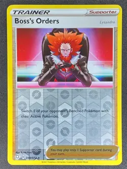 Pokemon Boss's Orders Reverse Holo 058/072 SIF Shining Fates NM - Image 1