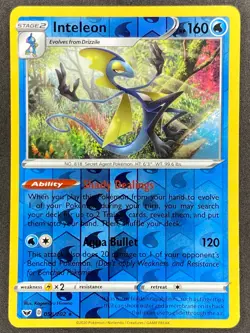 Pokemon Inteleon Reverse Holo 058/202 SSH Sword & Shield LP/NM - Image 1