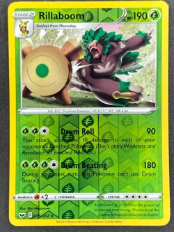 Pokemon Rillaboom Reverse Holo 015/202 SSH Sword & Shield NM - Image 1