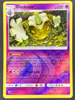 Pokemon Dusknoir Reverse Holo 53/147 BUS Burning Shadows LP/NM - Image 1
