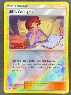 Pokemon Bill's Analysis Reverse Holo 51/68 HIF Hidden Fates NM - Image 1