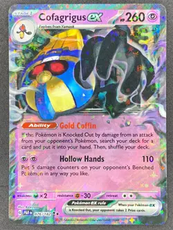 Pokemon Cofagrigus ex 076/182 PAR Paradox Rift NM - Image 1