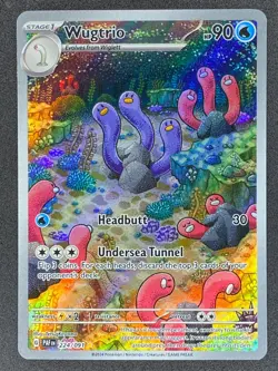 Pokemon Wugtrio Illustration Rare 224/091 PAF Paldean Fates NM - Image 1