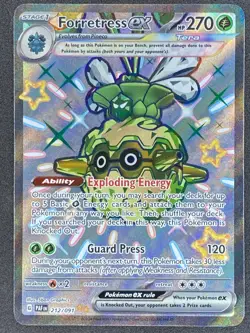Pokemon Forretress ex Shiny 212/091 PAF Paldean Fates LP/NM - Image 1