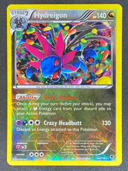 Pokemon Hydreigon Reverse Holo 74/119 PHF Phantom Forces LP/NM - Image 1