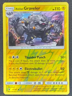 Pokemon Alolan Graveler Reverse Holo 41/145 GRI Guardians Rising LP/NM - Image 1