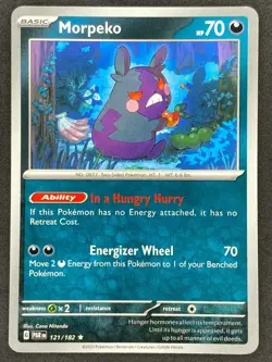 Pokemon Morpeko Non Holo 121/182 PAR Paradox Rift NM - Image 1