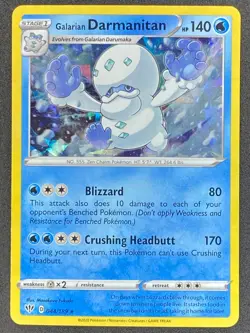 Pokemon Galarian Darmanitan Cracked Ice Holo 044/189 DAA Darkness Ablaze LP/NM - Image 1