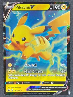 Pokemon Pikachu V SWSH063 SWSH Black Star Promo LP/NM - Image 1