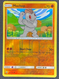 Pokemon Machop Reverse Holo 62/145 GRI Guardians Rising LP/NM - Image 1