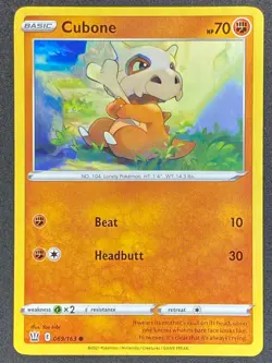 Pokemon Cubone 069/163 BST Battle Styles LP/NM - Image 1