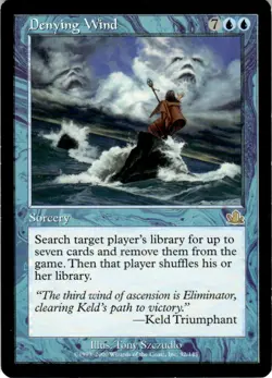 2000 Magic The Gathering Prophecy Denying Wind #32 Light Play - Image 1