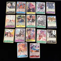 One Piece TCG 17 Card FOIL Holo Lot Shiny Parallel Cards NM+ (Lot 116) - Image 1