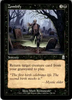 2001 Magic The Gathering Odyssey Zombify #171 Light Play - Image 1