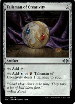 2019 Magic The Gathering Modern Horizons Talisman of Creativity #231 Light Play - Image 1