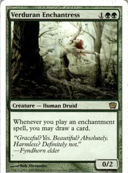 2005 Magic The Gathering Ninth Edition Verduran Enchantress #279 Light Play - Image 1