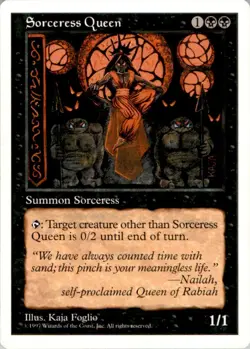 1997 Magic The Gathering Fifth Edition Sorceress Queen Light Play - Image 1