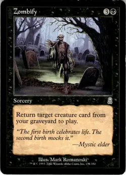 2001 Magic The Gathering Odyssey Zombify #171 Light Play - Image 1
