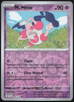 Pokemon Card M. Mime 058/159 Reverse Adventures Set French - Image 1