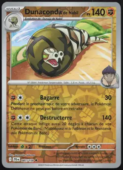 Carte Pokemon Dunaconda de Nabil 087/159 Reverse Aventures Ensemble Francais - Image 1