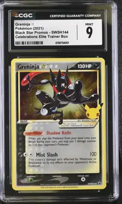 Pokemon Greninja SWSH144 Holo Black Star Promo Celebrations - CGC 9 - Image 1
