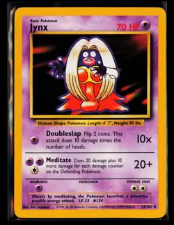 1999 Pokemon TCG Jynx Base Set #031/102 - Image 1