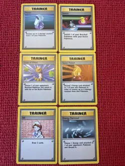 ❗Lot 8⃣: Pokemon Vintage Base Set 6x Common Rare Cards Lot OLD (Trainers) - Image 1