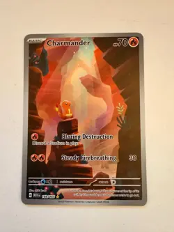 pokemon cards, scarlet and violet 151 Charmander 168/165 illustration rare - Image 1