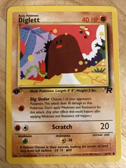 Diglett 1st Edition 52/82 Team Rocket Pokemon TCG Card Common 1999/2000 Wizards - Image 1
