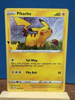 Pokemon TCG Pikachu SWSH039 Black Star Holo Promo Card Sword & Shield - Image 1