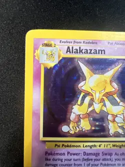 Pokemon TCG Alakazam Base Set 1/102 Holo Rare 1999 Card MP+ - Image 2