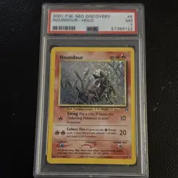 “Huge swirl”Pokemon Houndour 5/75 Neo Discovery Holo Rare 50 HP Card 2001 WOTC - Image 2
