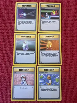 ❗Lot 7⃣: Pokemon Vintage Base Set 6x Common Rare Cards Lot OLD (Trainers) - Image 1