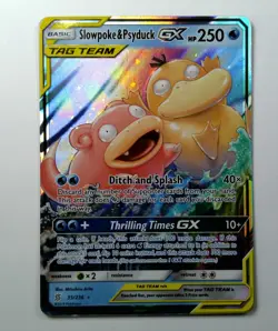 Pokemon TCG Slowpoke Psyduck GX Holo Card 35/236 Unified Minds Mint Condition - Image 1