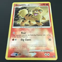 RETIRED Pokemon Card 2007 Growlithe Reverse Holo #89/132 – Secret Wonders - LP - Image 1