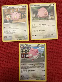 Pokemon Blissey/Chansey Lot - 2014 / 2017 BW Era - Mid Set 3x Cards - LP - Image 1