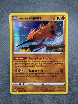Galarian Zapdos SWSH124 Pokemon Promo Holo Card NM - Image 1