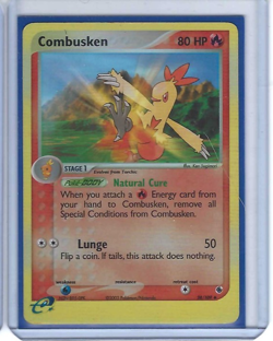 POKEMON TCG RUBY & SAPPHIRE COMBUSKEN REVERSE HOLO CARD 28/109 - MP - Image 1