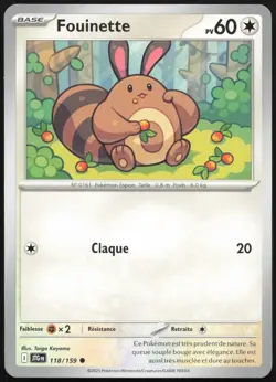 Pokemon Card Fouinette 118/159 Adventures French Set - Image 1