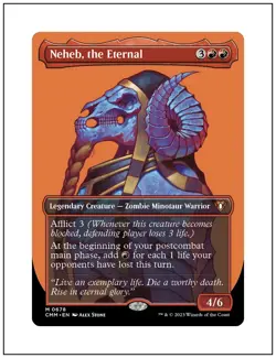 1x Neheb, the Eternal, Borderless Art, Commander Masters, Magic MTG NM - Image 1