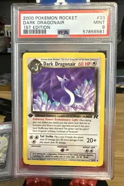 2000 Pokemon Rocket Dark Dragonair PSA 9 1st Edition #33 - Image 1